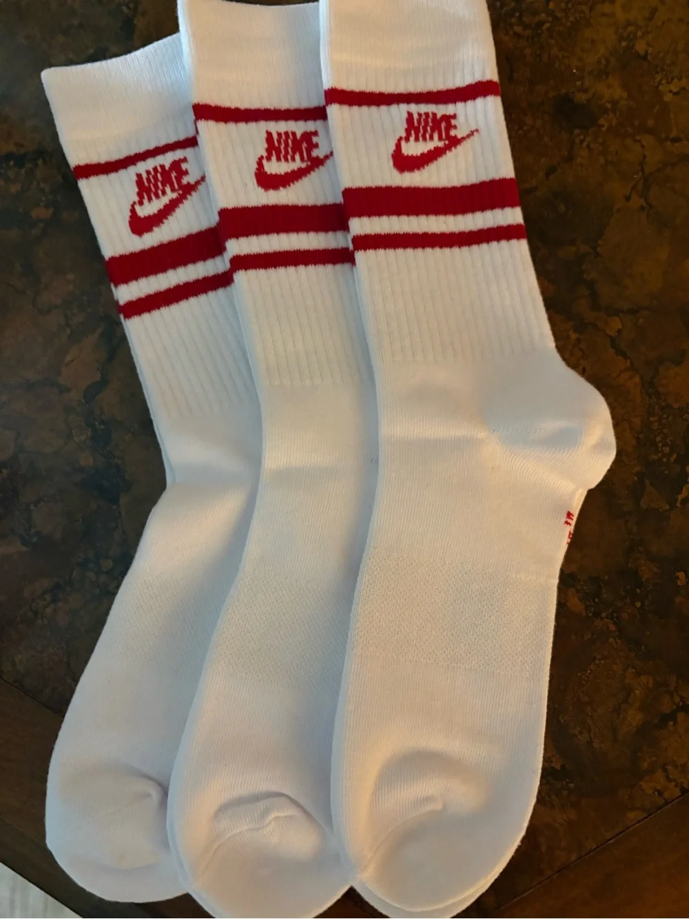 NWOT Nike boys White Socks with Red Stripes - 3-Pack